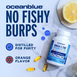 Oceanblue caja abierta con cápsulas resaltando suministro de 90 días