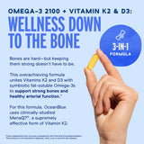 Oceanblue etiqueta nutricional mostrando EPA, DHA, DPA y vitaminas