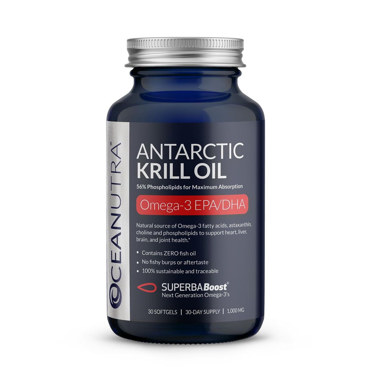 Oceanutra krill frontal del envase mostrando marca y concentración PL56