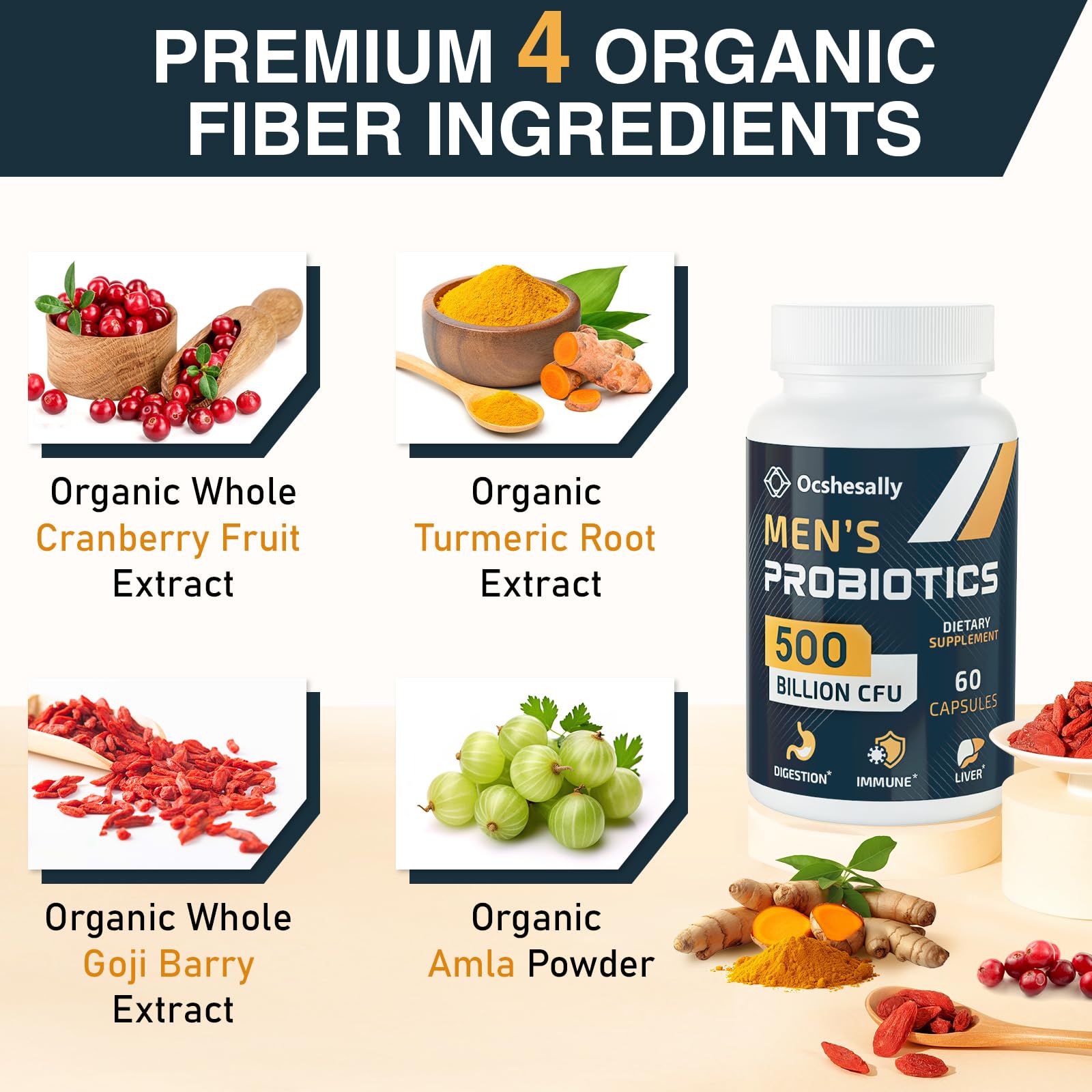 Ocshesally cápsulas en bolso de gimnasio indicando conveniencia diaria