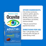 Botella Ocuvite 50+ abierta con cápsulas, lista para uso diario
