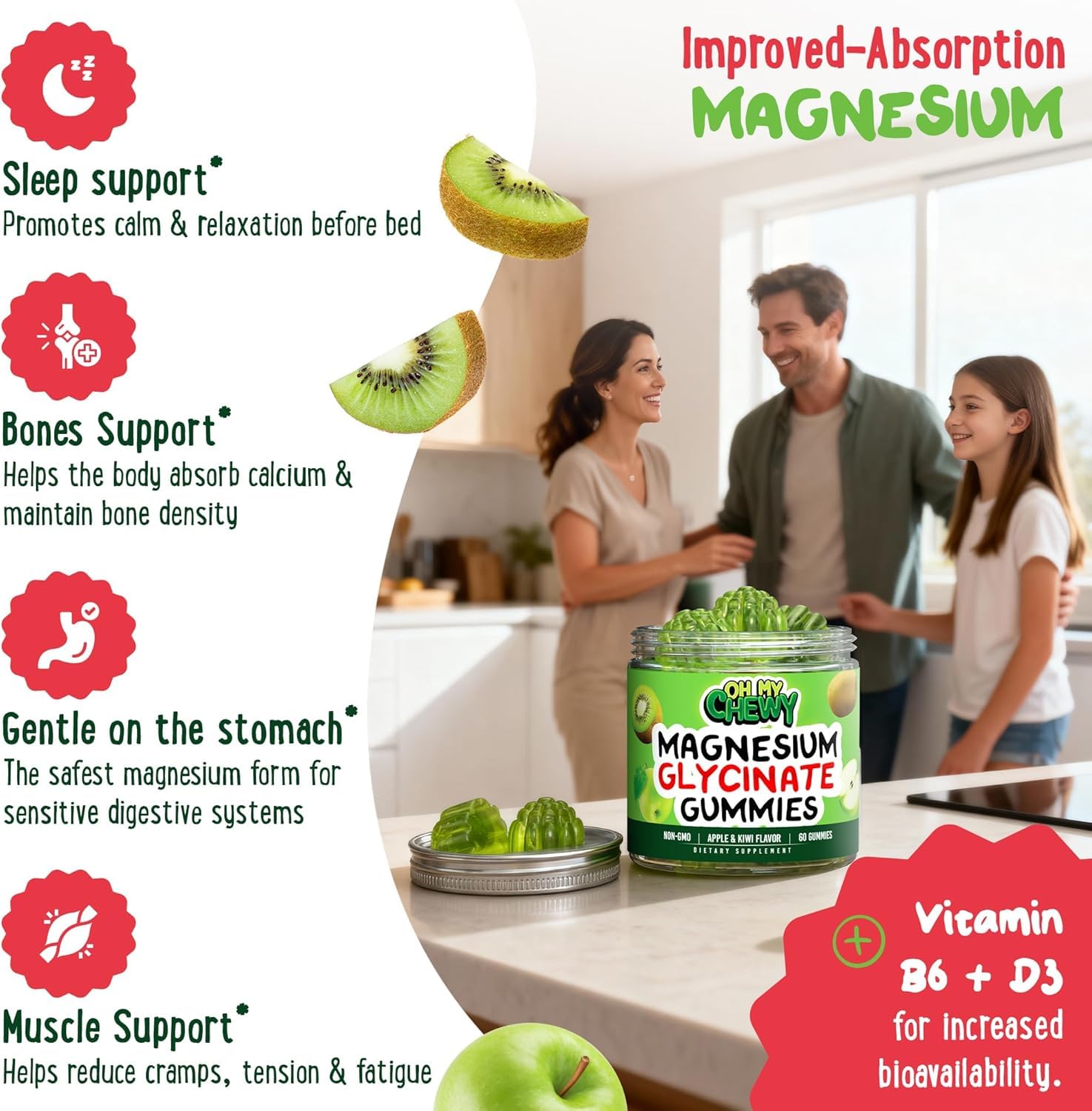 OH MY CHEWY primer plano de gomita con doble sabor, atractivo para paladares exigentes