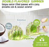 OH MY CHEWY primer plano de textura de la gomita para ver pectina