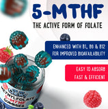 OH MY CHEWY etiqueta con 5‑MTHF y vitaminas B claras