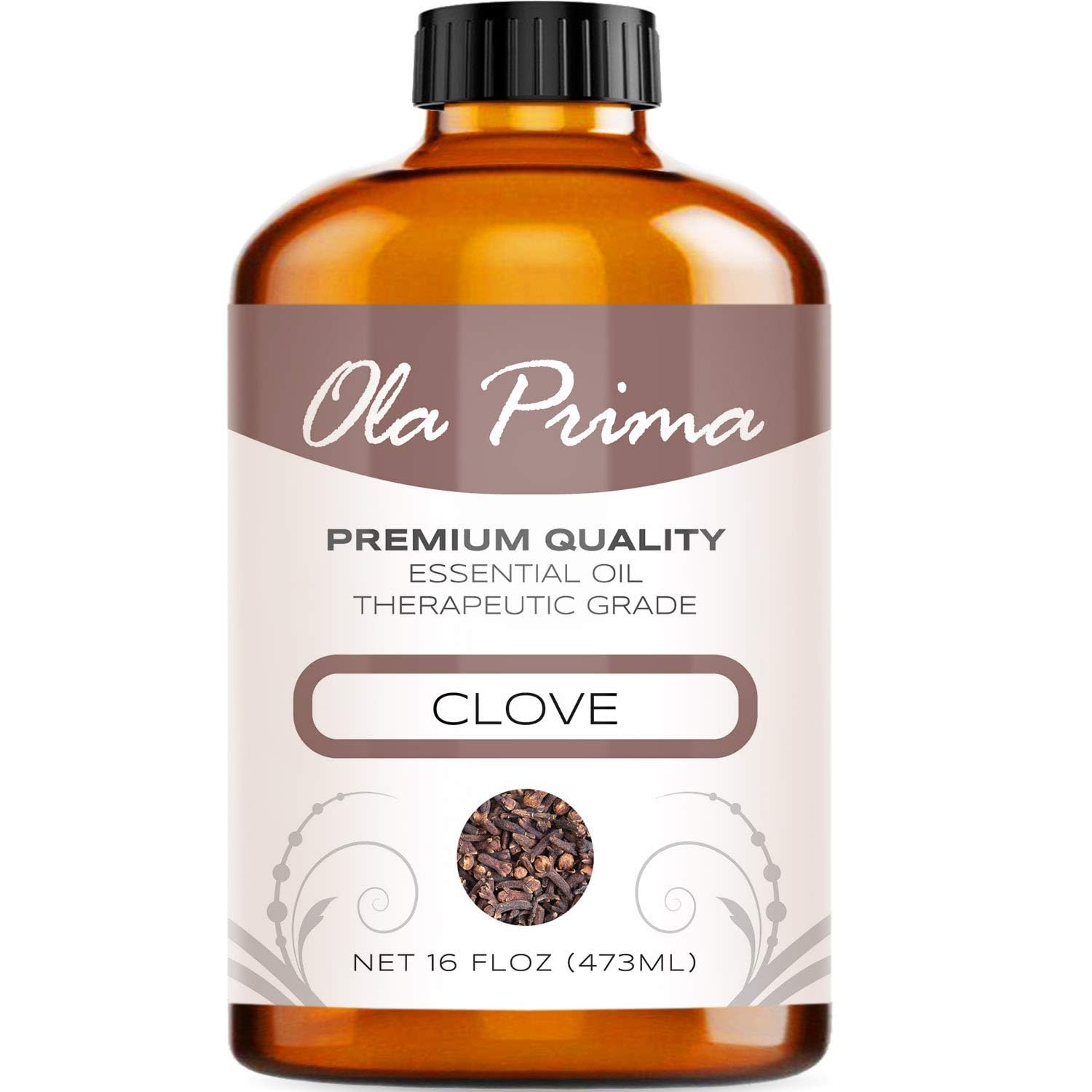 Ola Prima frasco frontal 16 oz mostrando etiqueta y tapa, conservación prolongada