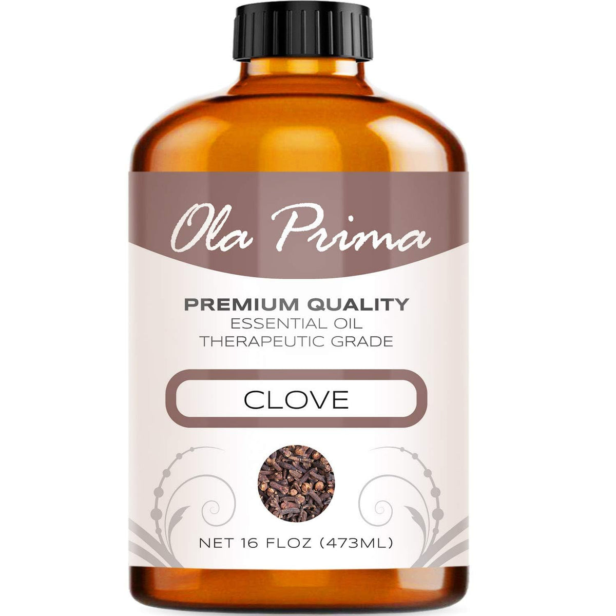 Ola Prima frasco frontal 16 oz mostrando etiqueta y tapa, conservación prolongada