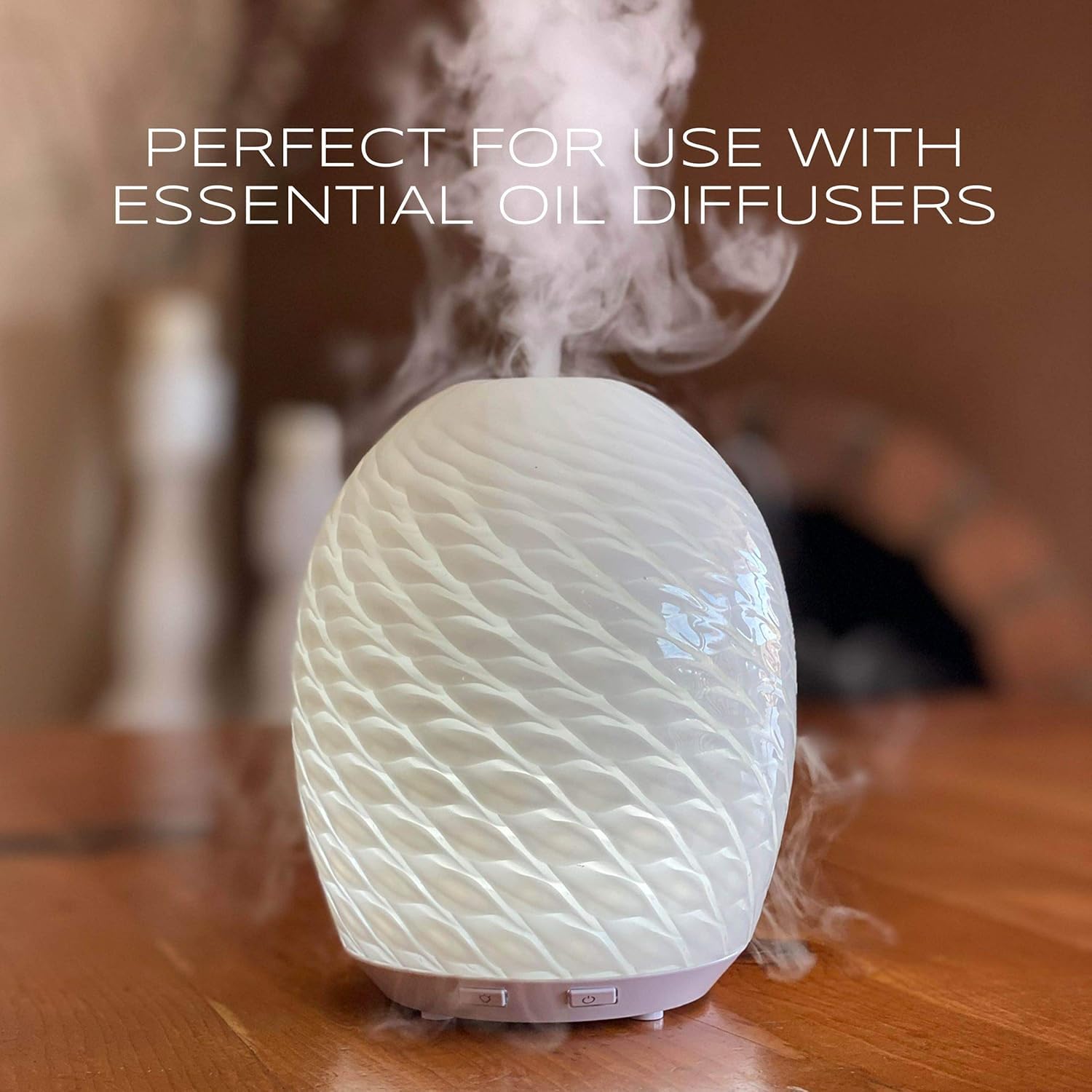 Ola Prima difusor encendido ambientando habitación con aroma cálido