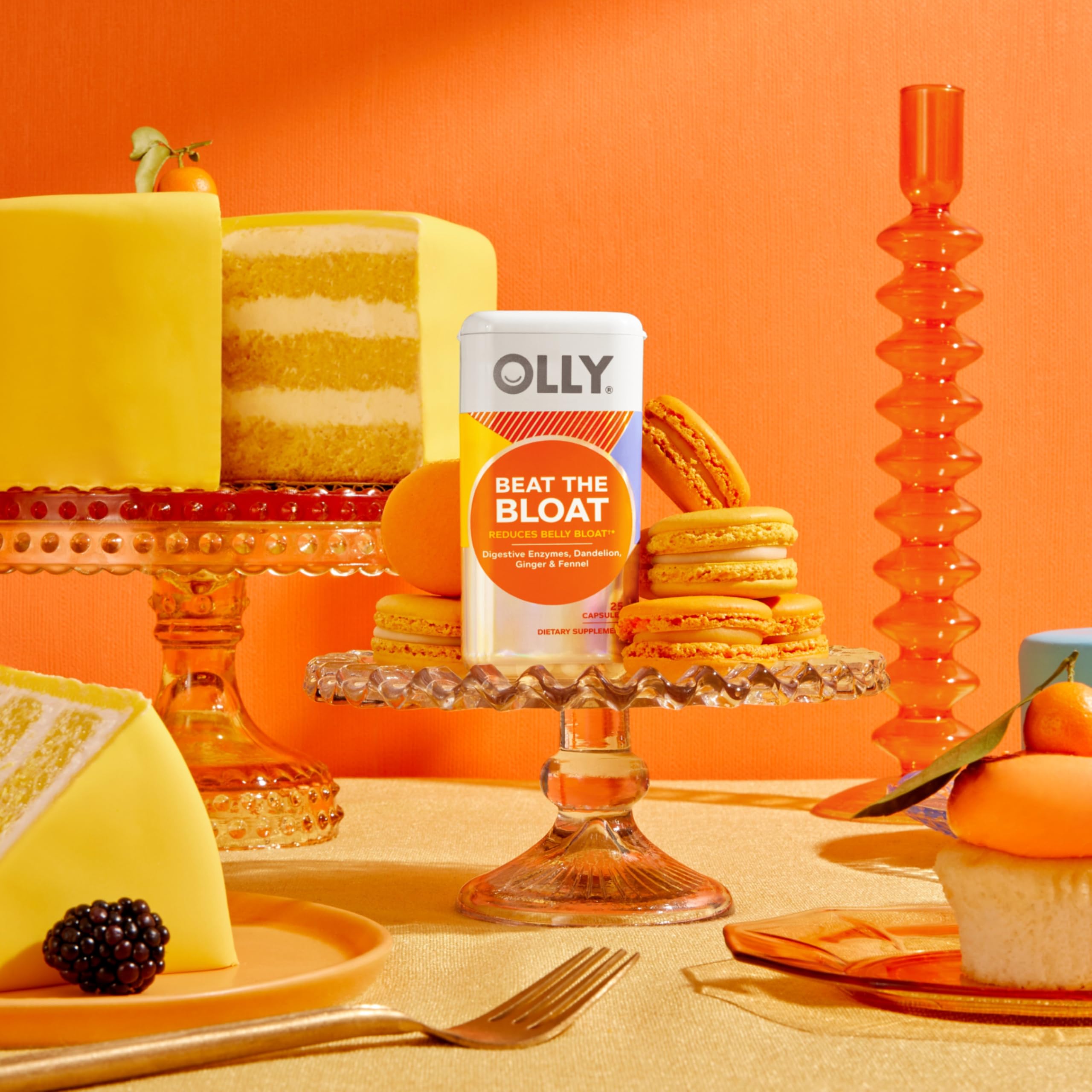 OLLY ingredientes botánicos: diente de león, hinojo y jengibre apoyando digestión