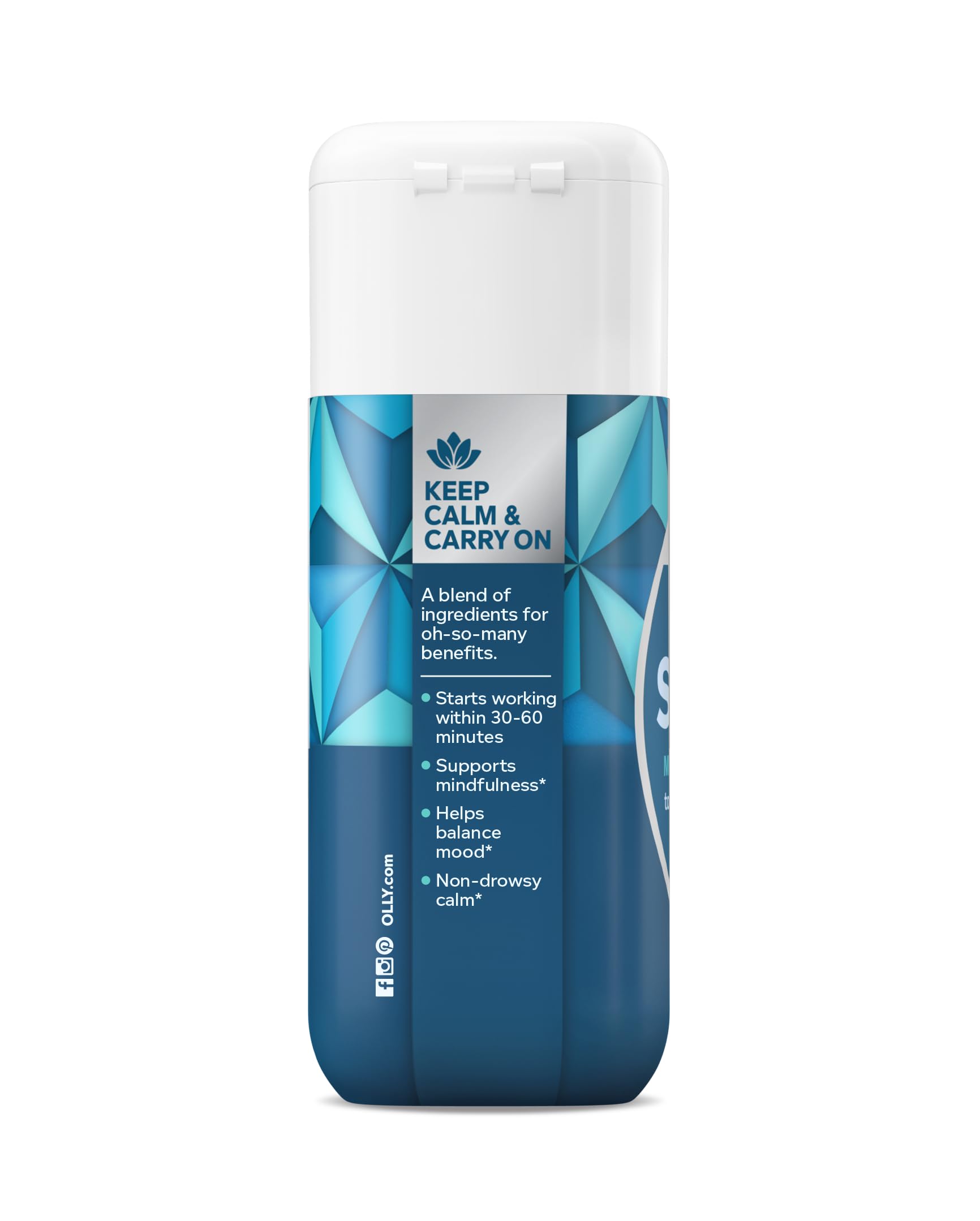 OLLY persona relajada estilo de vida con producto para bienestar