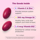 OLLY etiqueta con ingredientes clave para revisar vitaminas y minerales