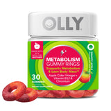 OLLY envase frontal con gomitas Metabolism y beneficio de suplemento diario
