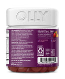 OLLY primer plano de ingredientes clave como CoQ10 y vitamina K2 en etiqueta