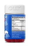 OLLY lateral del frasco con indicaciones y precauciones legibles