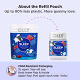 OLLY varias gomitas dispersas para mostrar cantidad y color frambuesa atractivo
