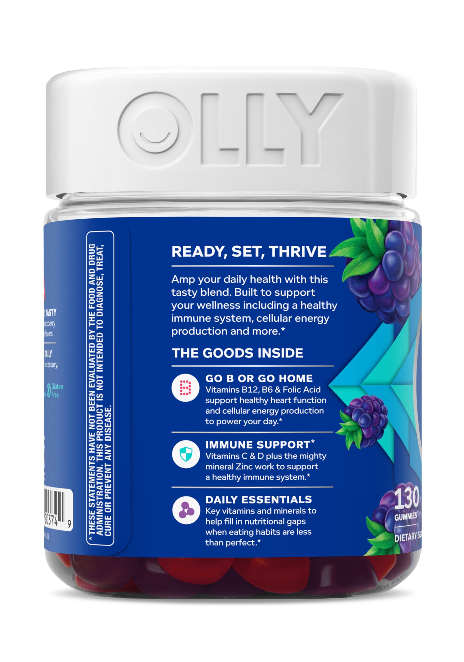 OLLY sabor blackberry blitz destaca sabor intenso natural