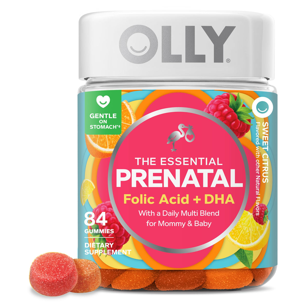 OLLY frasco frontal mostrando etiqueta clara y suministro