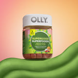 OLLY etiqueta nutricional enfocada para ver información y dosis