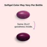 OLLY primer plano de textura de softgel resaltando facilidad para tragar