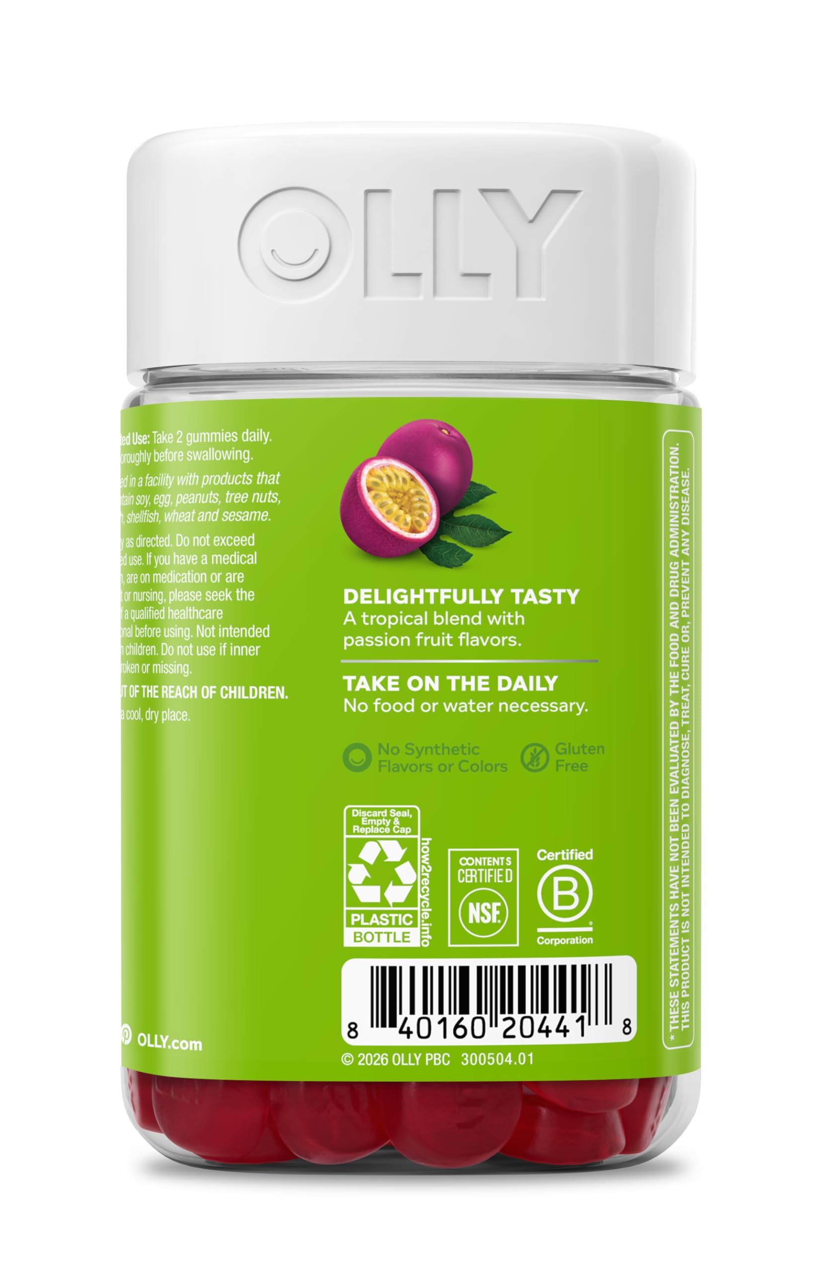 OLLY producto en rutina matutina, sugiere integración diaria sin cafeína