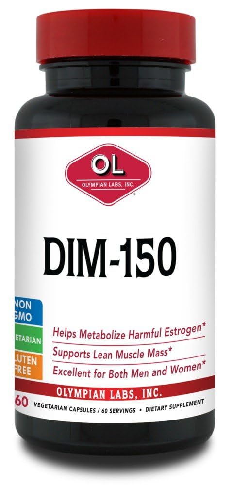 Olympian Labs envase frontal mostrando cápsulas y beneficios de equilibrio hormonal