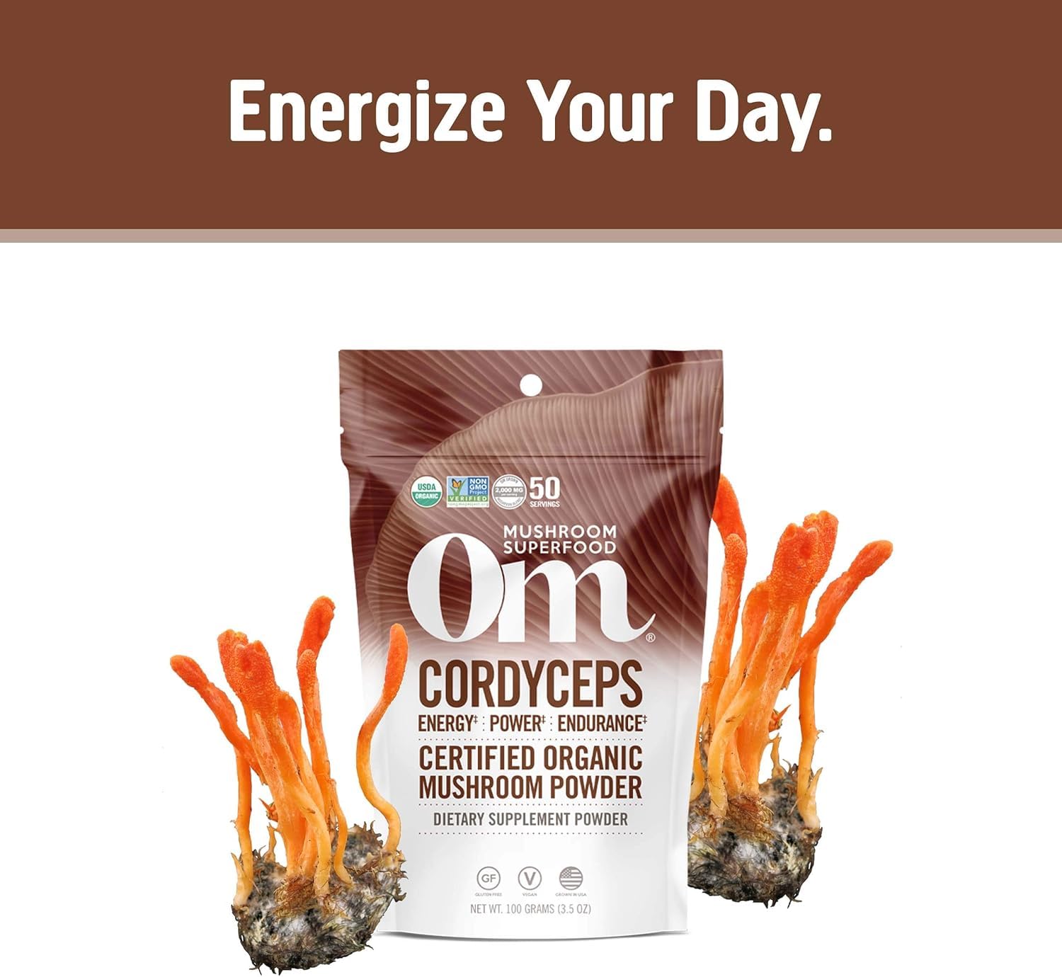 OM MUSHROOM SUPERFOOD batido con cordyceps listo para consumo y energía sostenida