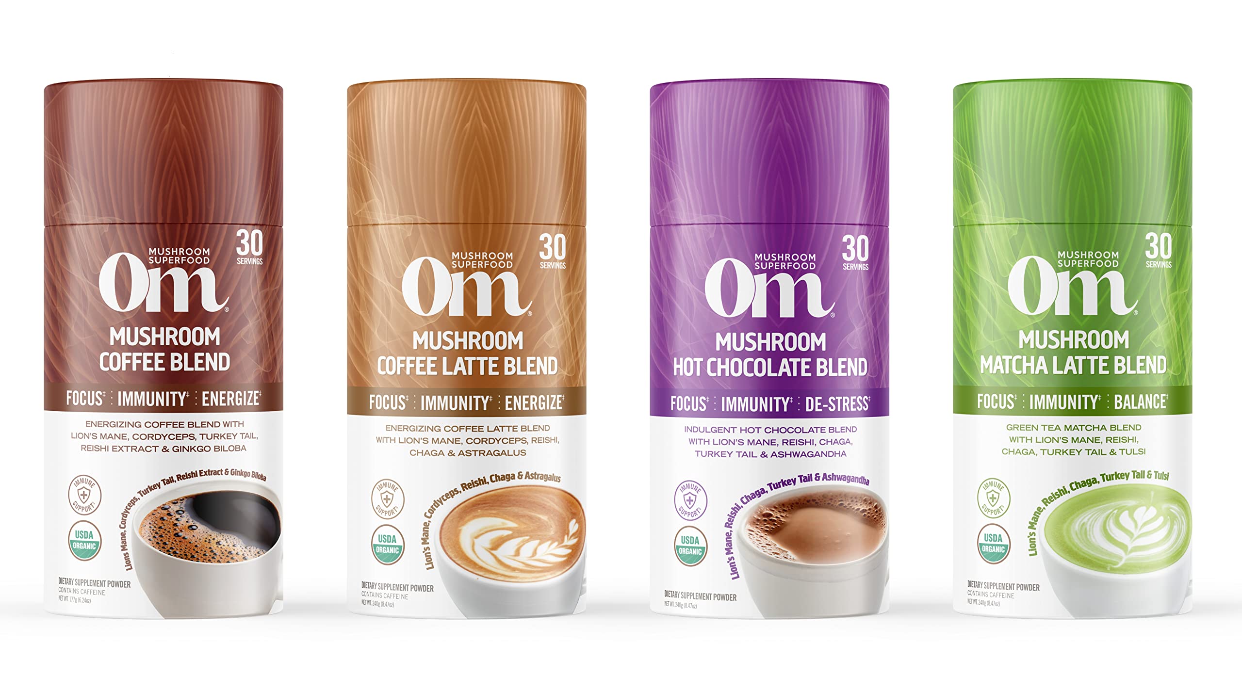 OM MUSHROOM packaging abierto mostrando tapa y sellado de calidad
