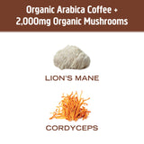 OM MUSHROOM SUPERFOOD etiqueta con certificaciones orgánicas claras