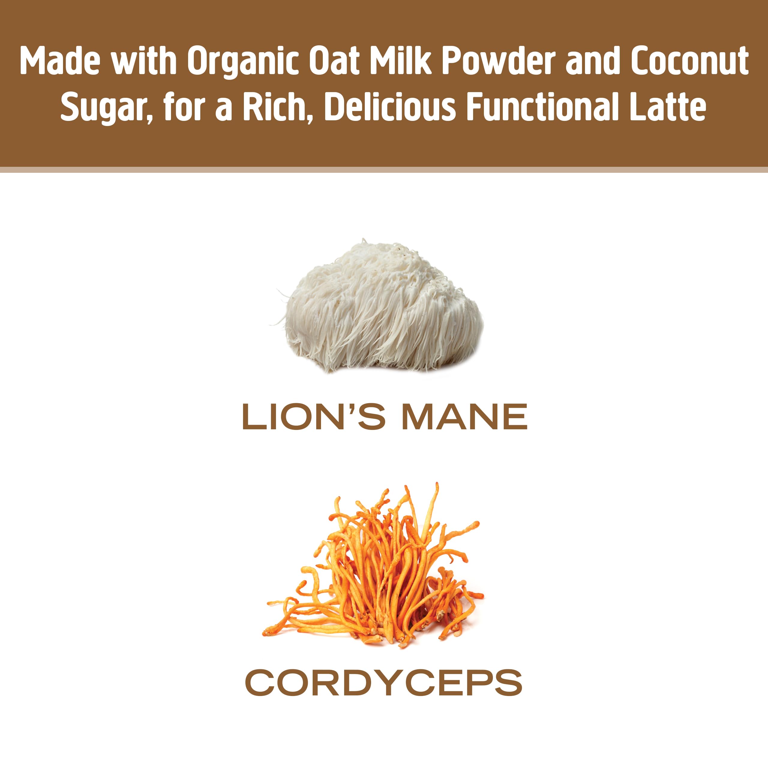 OM MUSHROOM SUPERFOOD etiqueta nutricional legible mostrando certificados