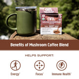 OM MUSHROOM SUPERFOOD mezcla de lions mane y cordyceps visibles
