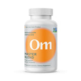 OM MUSHROOM SUPERFOOD vista frontal del envase mostrando cápsulas y marca
