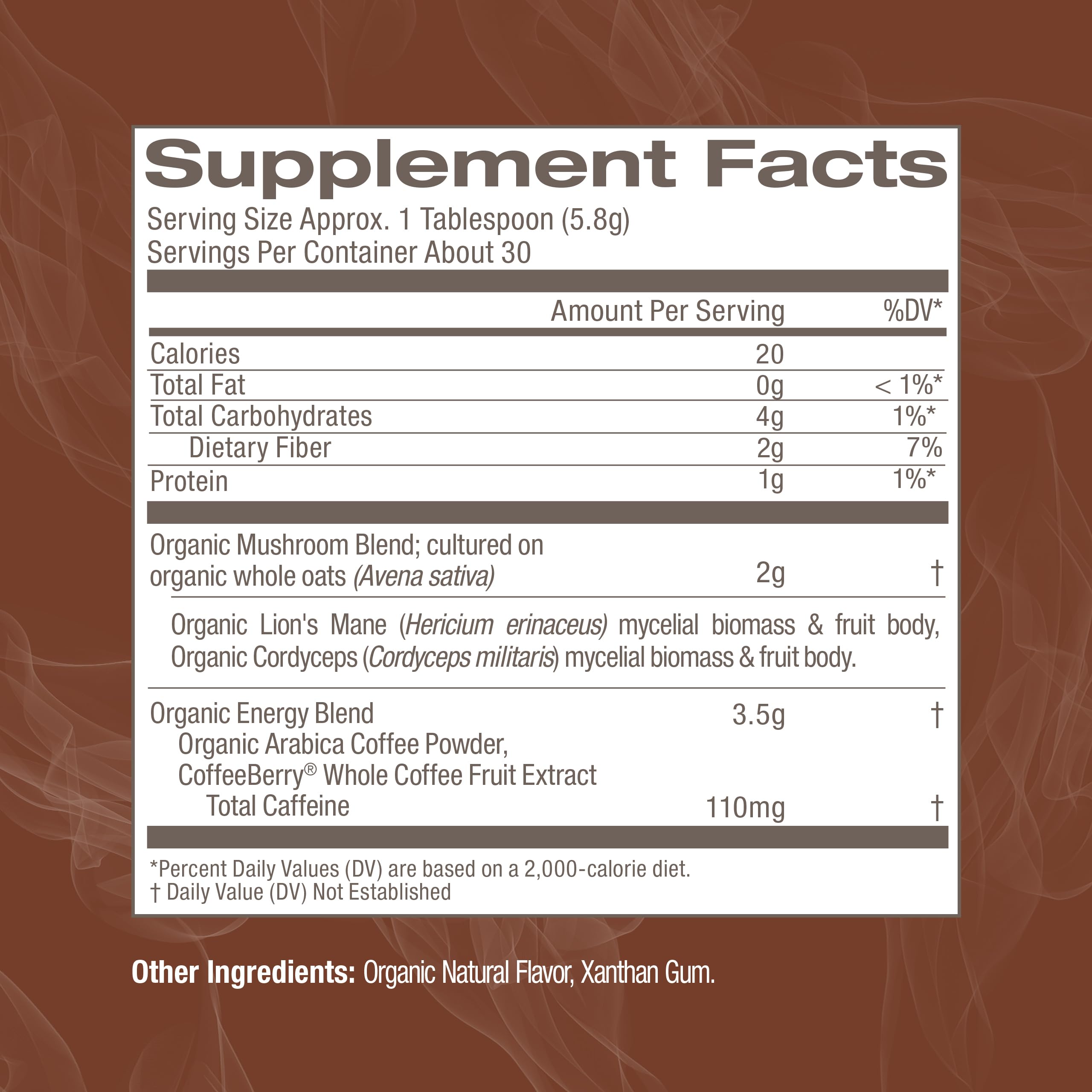 OM MUSHROOM SUPERFOOD polvo instantáneo detalle de textura fina