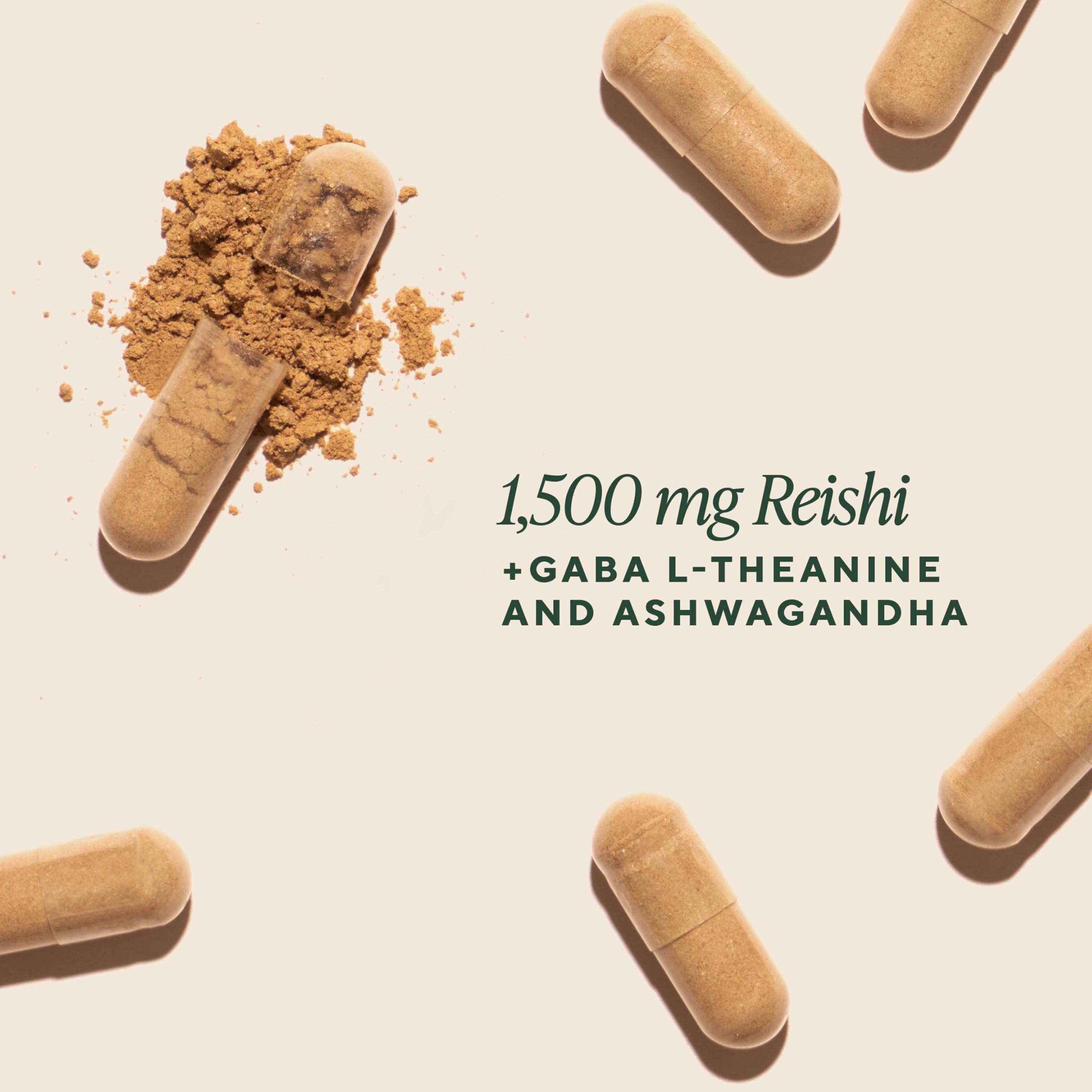 OM MUSHROOM SUPERFOOD cápsulas detalle, fácil de tragar para uso diario