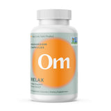 OM MUSHROOM SUPERFOOD frasco frontal mostrando 90 cápsulas y certificaciones