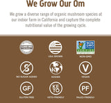 OM MUSHROOM SUPERFOOD cápsulas en bolso de viaje para portabilidad