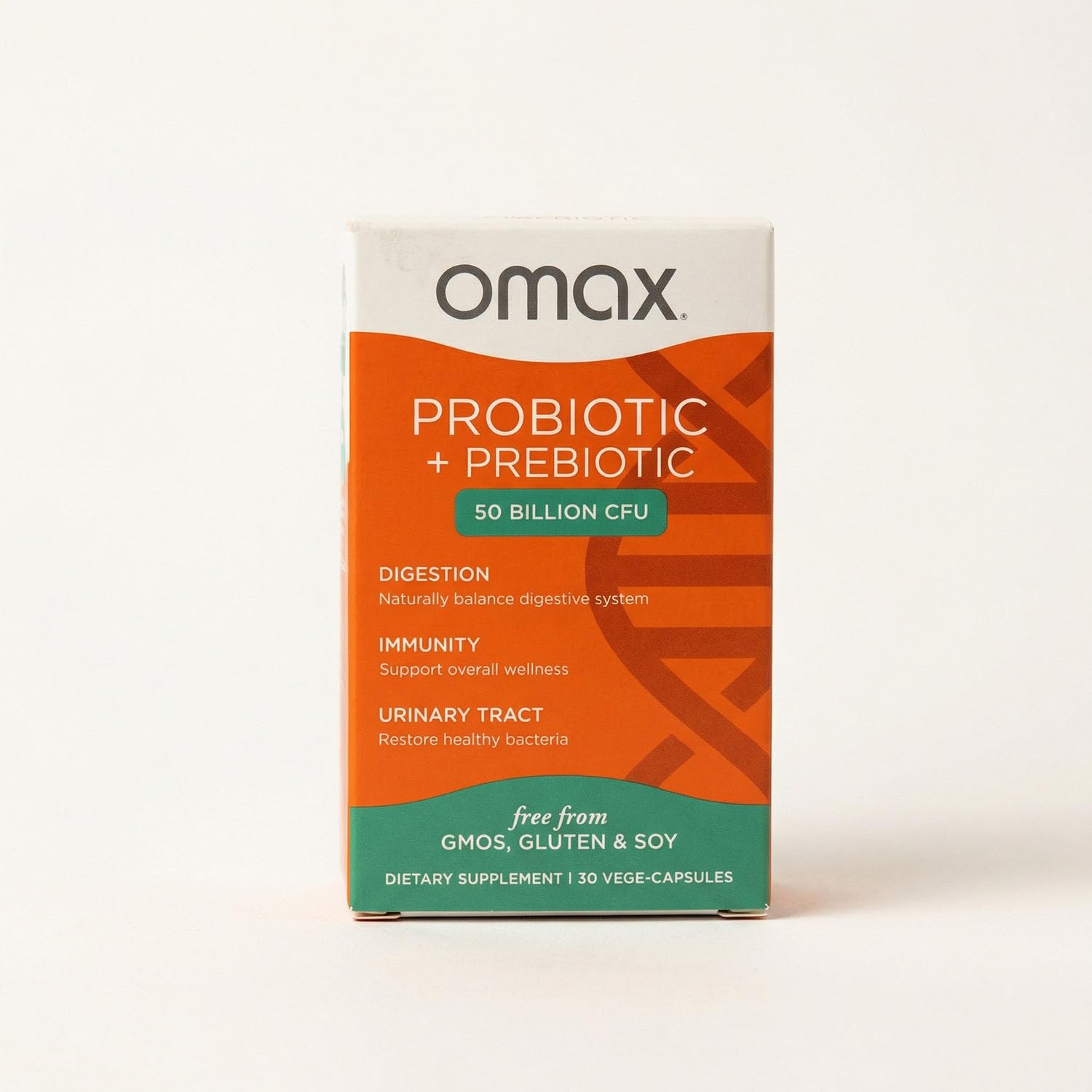 Omax3 envase delantero mostrando la marca y beneficios para digestión