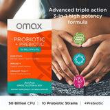 Omax3 junto a una regla para comparar tamaño y dosis diaria