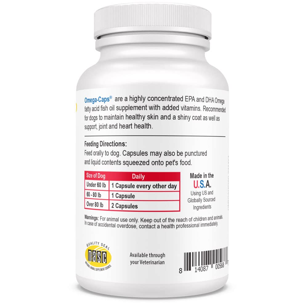 OMEGA-CAPS ES etiqueta con información nutricional y dosificación