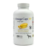 OMEGA-CAPS ES envase frontal mostrando beneficios para piel y pelaje