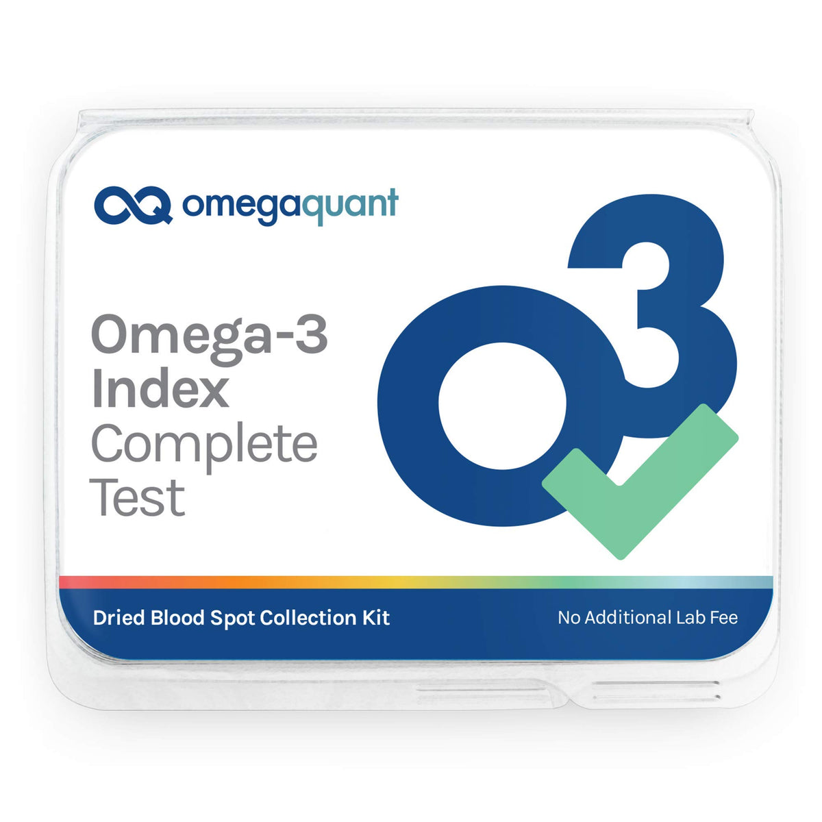 OmegaQuant kit presentación mostrado completo con etiquetas claras y beneficios de evaluación