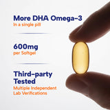 OmegaVia cápsula abierta detalle del aceite claro y puro