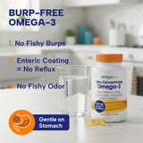 OmegaVia corte de cápsula mostrando el aceite y liberación intestinal
