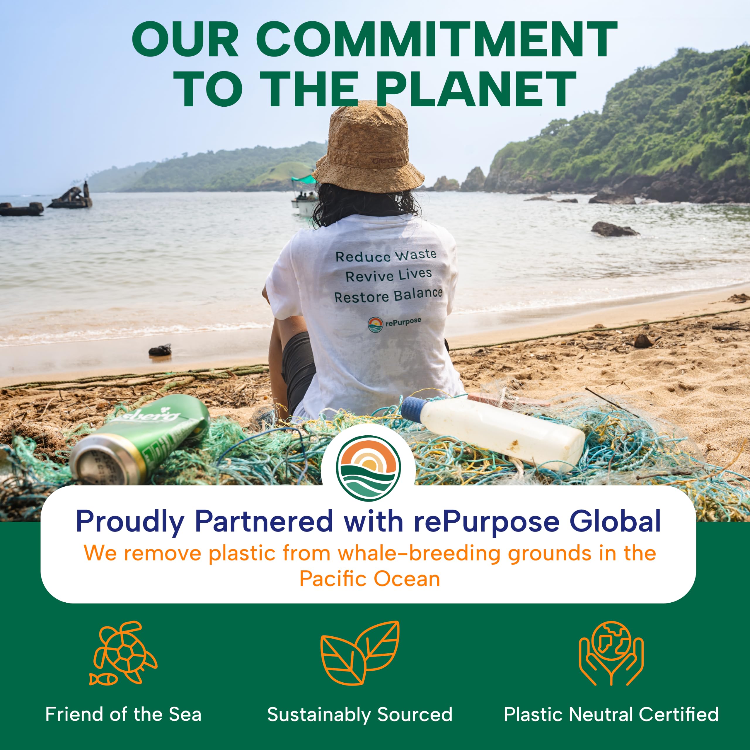 OmegaVia etiqueta certificaciones mostrando IFOS, Friend of the Sea y Ecovadis