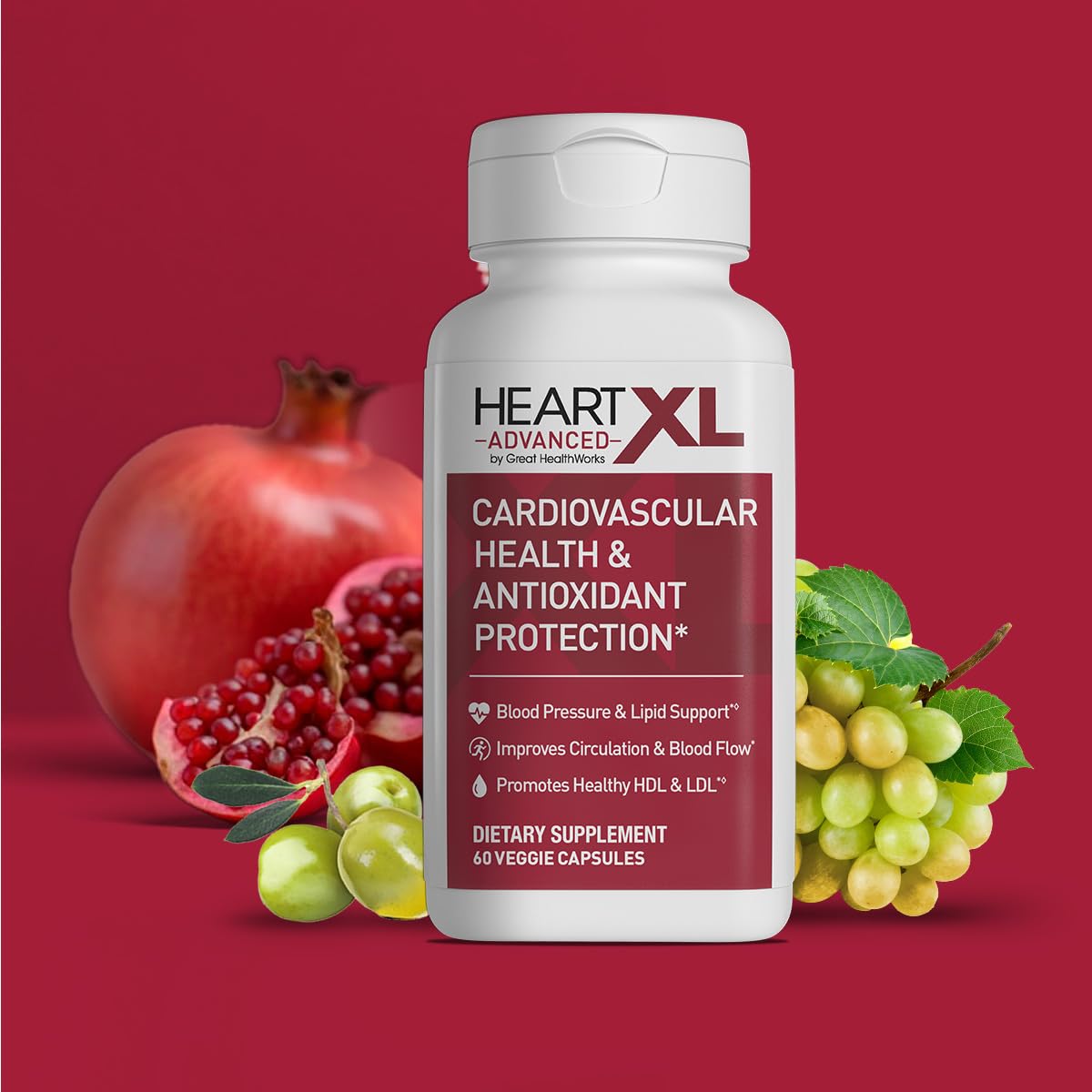 OmegaXL HeartXL ingredientes oliva granada y uva que aportan antioxidantes