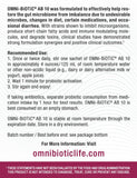OMNi BiOTiC polvo disuelto en vaso listos para beber y facilitar la toma