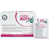 OMNi BiOTiC paquete frontal mostrando 30 sobres y beneficios prácticos