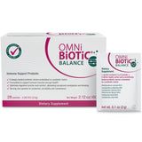 OMNi BiOTiC embalaje frontal mostrando el formato y beneficios prácticos