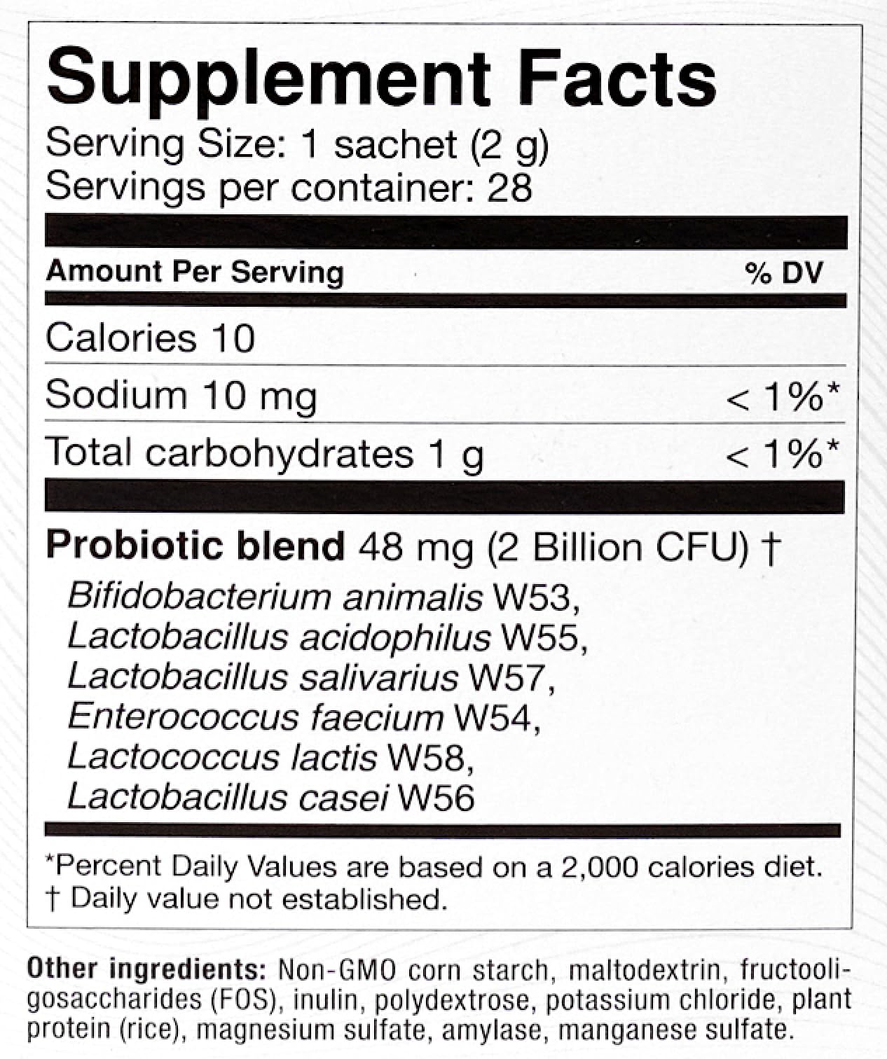 OMNi BiOTiC textura del polvo liofilizado, favorece viabilidad de bacterias