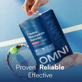 Omni Creatine Gummies etiqueta con información nutricional y ingredientes