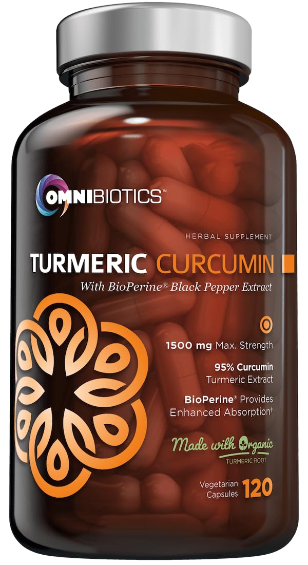 OmniBiotics envase frontal mostrando 120 cápsulas y beneficios claros