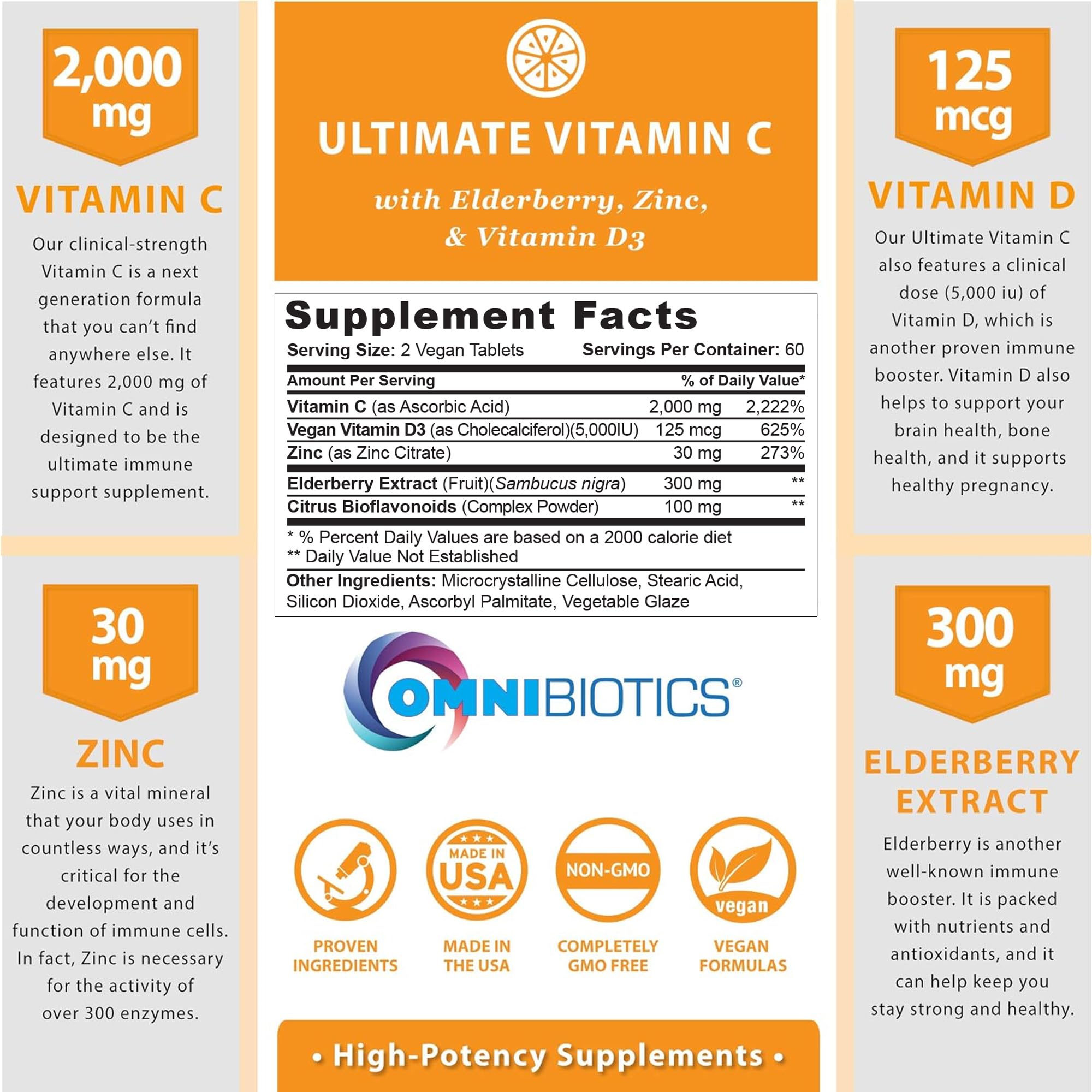 OmniBiotics primer plano de la textura de la tableta para apreciar calidad